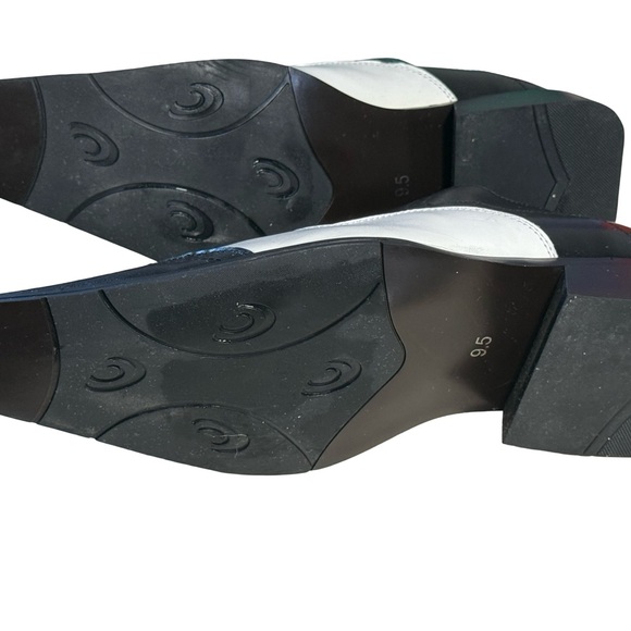 Zota Classic Two-Tone Wingtip Oxfords Black & White Leather Shoes Size 9.5 - Picture 6 of 12